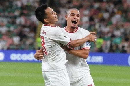 Timnas Indonesia saat bertanding melawa Arab Saudi di Kualifikasi Piala Dunia 2026