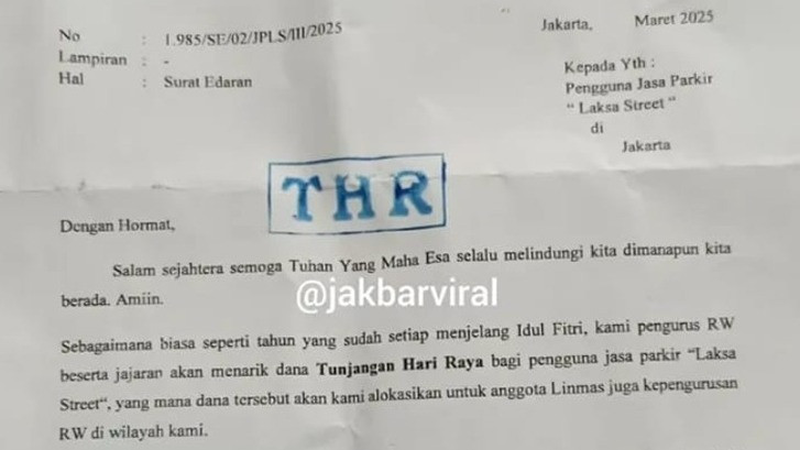 Surat Edaran RW di Jembatan Lima Soal THR Rp1 Juta Picu Polemik.
