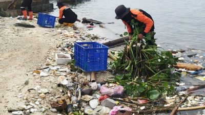 21 Personel Sudin LH Bersihkan 1,7 Ton Sampah di Pesisir Pulau Lancang