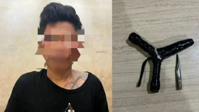 Pelaku pencurian kendaraan bermotor serta barang bukti berupa kunci leter T yang disita Polres Metro Jakarta Pusat